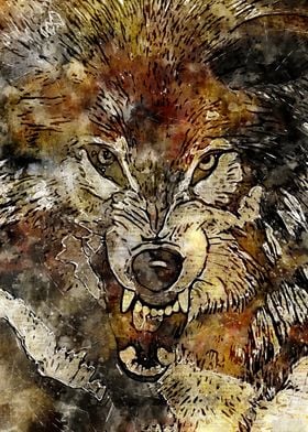 Wolf Head Vintage Wall Art