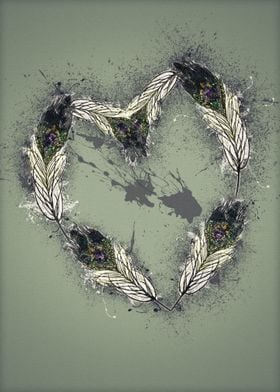 Peacock Wall Art Heart 