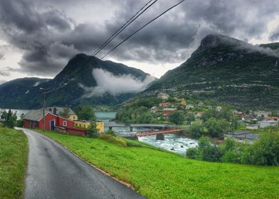 Road in the fjord