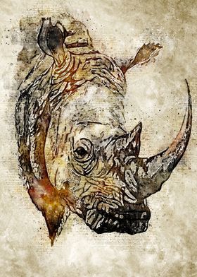 Rhino Vintage Wall Art