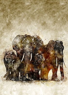 Elephant Family Vintage