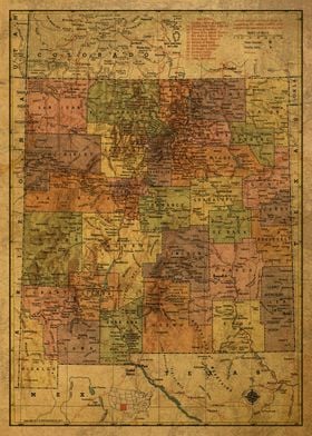 New Mexico Map 1958 State
