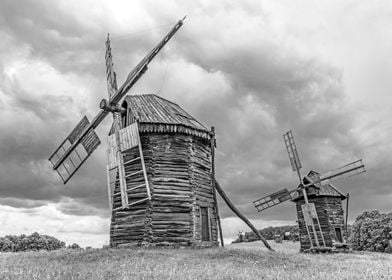 Windmills and clouds