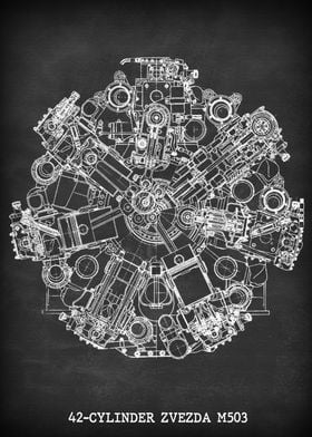 42 CYLINDER ZVEZDA X503