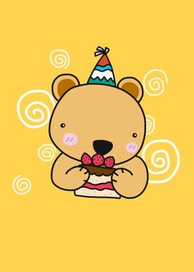 Cute Bear with cake