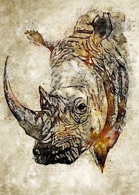 Rhino Vintage Wall Art