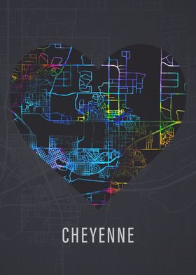 Cheyenne Wyoming City Map