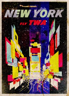 'New York Fly TWA' Poster by The Poster | Displate