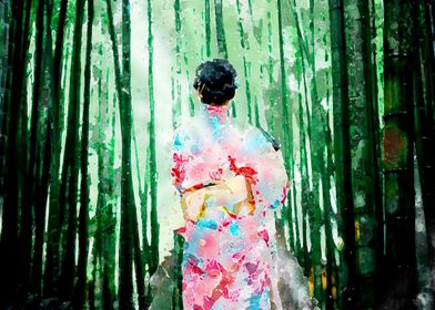 Lady in the bamboo forest