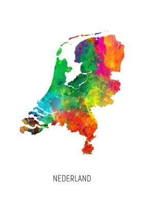 water geboren Inleg Nederland Map' Poster by Michael Tompsett | Displate