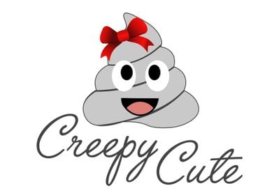 Creepy cute white poop wit