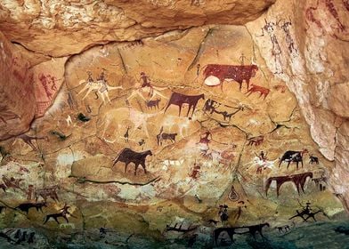 Rock cave paintings