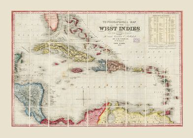 West Indies Map 1853