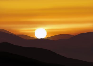 Hills sunset