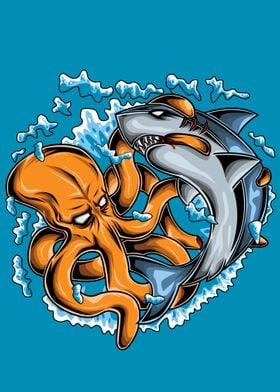 Octopus Vs Shark