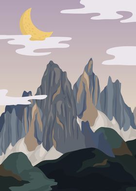 Mountains Moon