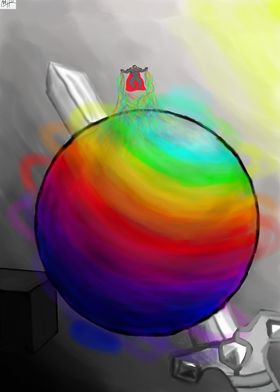 Watercolor rainbow ball