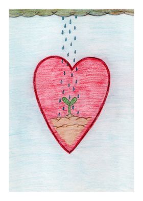 Seedling in A Heart Sketch