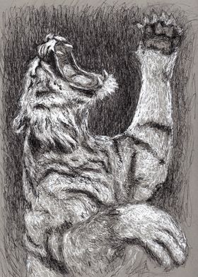 scratch tiger scribble art