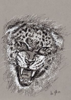 panther scribble art