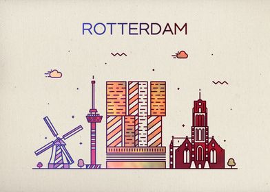 Rotterdam City Skyline