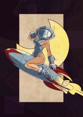 Rocket Pinup Space Babe
