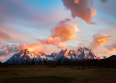 Mountains sunset view 