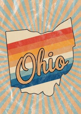 Ohio State Retro 70s Art