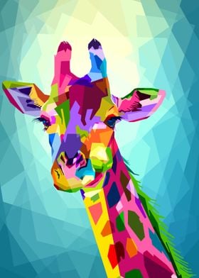 giraffe in geometric art