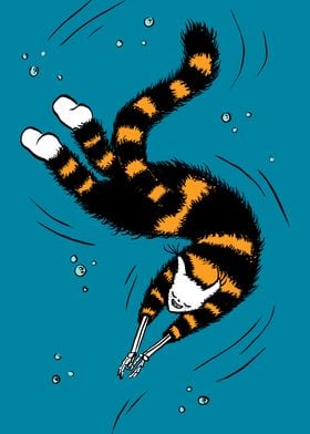 Weird Cat Swimming