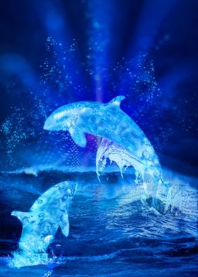 water blue dolphins 