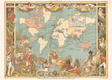 Vintage map British Empire