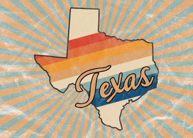 Texas State Retro 70s Art
