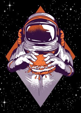 Astronaut eats Burger