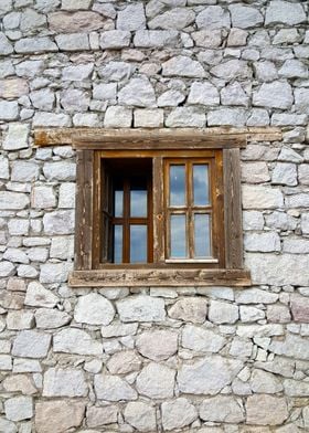 A wooden window 