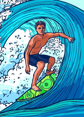 Surfer man background