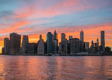 Sunset Manhattan Skyline