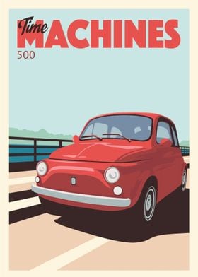 Posters Unique Metal Pictures, Paintings Prints, Shop Online Displate | Fiat - 500