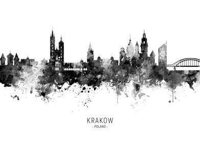 Krakow Poland Skyline