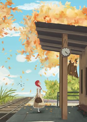 Autumn Cartoon Scene