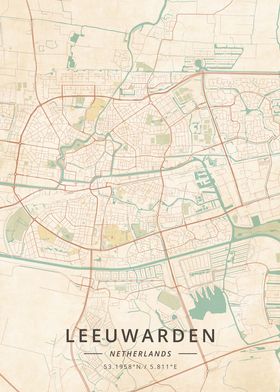 Leeuwarden Netherlands Poster By Designer Map Art Displate