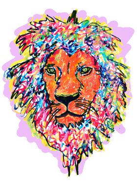 lion head abstract art 