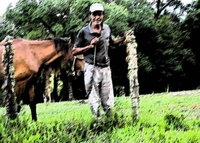 Old man and his horse