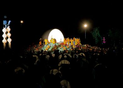 Monks gathering for prayer