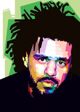 J Cole Popart Style