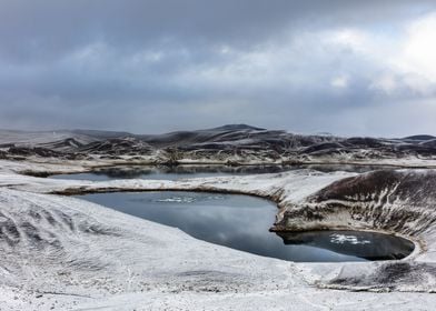 Snow at the lake