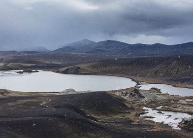 Snow over the lake