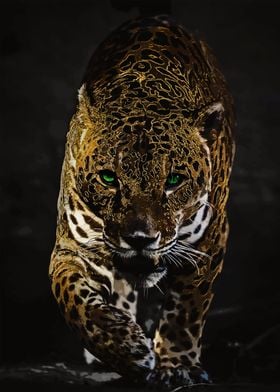 Gold Leopard green eyes