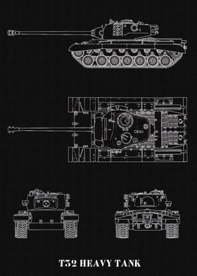 T32 Heavy Tank Poster By Blueprint Expert Displate