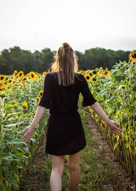Girl in a sunflowerfield